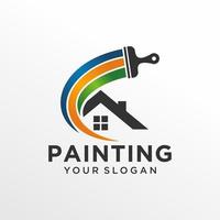 huis schilderij logo ontwerp vector sjabloon