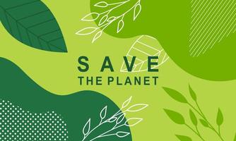 Earth Day posters met groene achtergronden