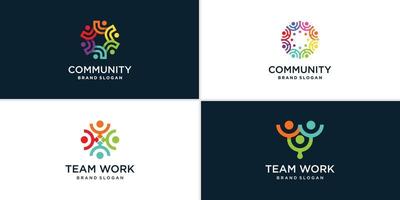 gemeenschap en teamwerk logo collectie premium vector