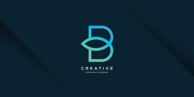logo b met creatief uniek concept voor bedrijf, persoon, technologie, vectordeel 3. vector