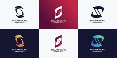 set van s-logo-collectie met modern elementontwerp premium vector