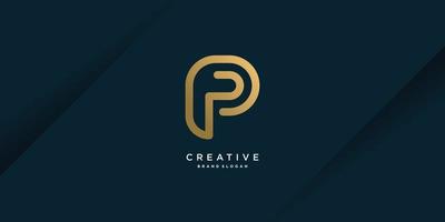 logo p met creatief conceptontwerp voor bedrijf, persoon, marketing, vectordeel