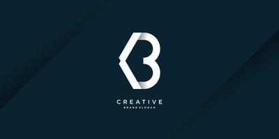 letter b-logo met creatief modern concept premium vectordeel 1. vector