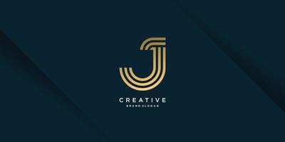 gouden j letter logo sjabloon met creatief concept en moderne unieke stijl deel 10 vector
