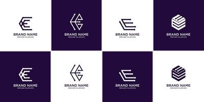 creatieve letter e logo collectie premium vector