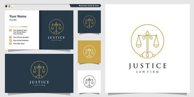 justitie logo sjabloon met lijn kunststijl voor zaken, advocaat, premium vector