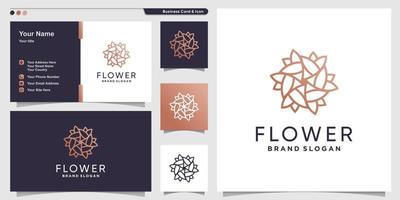 creatieve bloem logo abstract met lijn kunst stijl premium vector