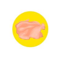 vectorillustratie van een vleeskuikens. hele jumbo kip die is schoongemaakt. klaar om te worden geconsumeerd en op de markt te worden gebracht. witte achtergrond. geweldig voor weblogo's en bedrijfsmerken die kippen verkopen. vector