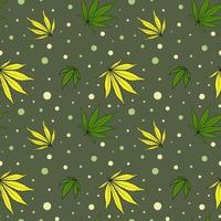 ganja naadloos patroon. marihuana bladeren achtergrond. vector