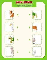 boerderijdieren matching game vector