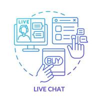live chat blauw kleurverloop concept icoon. klantenservice. digitale marketing strategie abstracte idee dunne lijn illustratie. geïsoleerde overzichtstekening. vector