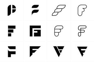 set van monogram letter f logo vector design