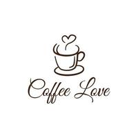 koffie liefde logo ontwerp. goed voor cafés, coffeeshops, restaurants en bars. vector kunst illustratie