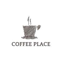 koffie logo ontwerp. goed voor cafés, coffeeshops, restaurants en bars. vector kunst illustratie