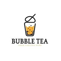 bubble drankje thee logo. goed voor boba milkshake, thaise thee, parel, vers fruitsap zoete drank. vector kunst illustratie