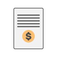 betalingsbewijs en dollarpictogram in platte cartoonstijl vector