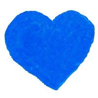 kleurrijke vectorillustratie van hartvorm getekend met blauw gekleurde oliepastels. elementen voor ontwerp wenskaart, poster, banner, social media post, uitnodiging, verkoop, brochure, ander grafisch ontwerp vector