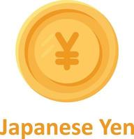 Japanse yen munt geïsoleerd vectorpictogram dat gemakkelijk kan worden gewijzigd of bewerkt vector