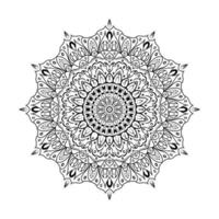 circulaire handgetekende patroon in de vorm van mandala voor mehndi, tatoeage, decoratie, henna, kleurboekpagina. vol- 16 vector