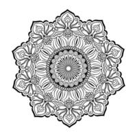 circulaire handgetekende patroon in de vorm van mandala voor mehndi, tatoeage, decoratie, henna, kleurboekpagina. vol- 12 vector