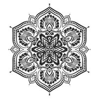 circulaire handgetekende patroon in de vorm van mandala voor mehndi, tatoeage, decoratie, henna, kleurboekpagina. vol- 14 vector