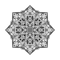 circulaire handgetekende patroon in de vorm van mandala voor mehndi, tatoeage, decoratie, henna, kleurboekpagina. vol- 1 vector