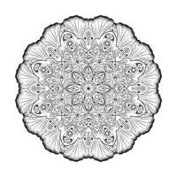 circulaire handgetekende patroon in de vorm van mandala voor mehndi, tatoeage, decoratie, henna, kleurboekpagina. vol- 9 vector