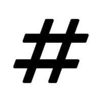 hashtag zwarte vector pictogram geïsoleerd op een witte achtergrond