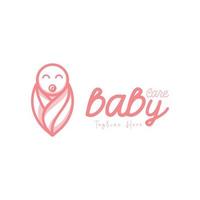 babykleding met blad natuur logo ontwerp vector