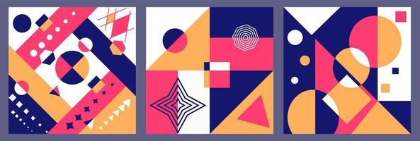 abstracte geometrische covers set. trendy minimalistisch plat vectorontwerp vector