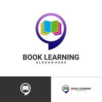 chat boek logo vector sjabloon, creatieve boek logo ontwerpconcepten