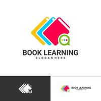 chat boek logo vector sjabloon, creatieve boek logo ontwerpconcepten