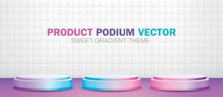 zoete gradiënt product podium 3d illustratie vector. vector