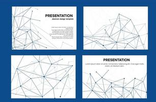 abstract wit en blauw ontwerp voor sjabloon. technologie dia in vector voor presentatie van netwerkgegevens