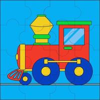 speelgoedtrein geschikt voor kinderpuzzel vectorillustratie vector