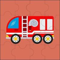 brandweerwagen of brandweerwagen geschikt voor kinderpuzzel vectorillustratie vector