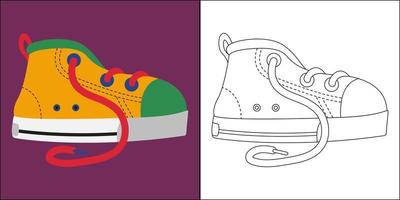 schattige kinderschoenen geschikt voor kinderkleurplaten vectorillustratie vector