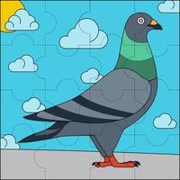 mooie duif geschikt voor kinderpuzzel vectorillustratie vector