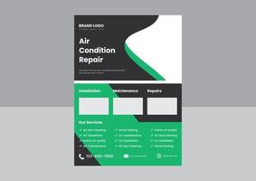 airconditioning reparatie service flyer ontwerpsjabloon. airconditioning probleem oplossingen service flyer. vector
