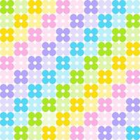 schattig madeliefje bloem element pastel regenboog diagonaal pastel geruit tartan plaid scott patroon plat cartoon vector naadloze patroon print achtergrond mode stof picknick mat sjaal papier illustratie