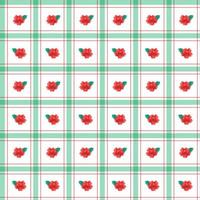 schattig rood roze blad element rood groene streep gestreepte lijn kantelen geruite plaid tartan buffel scott gingangpatroon patroon illustratie inpakpapier, picknickmat, tafelkleed, stof, inpakpapier vector