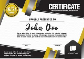 elegant certificaat wit en zwart vector