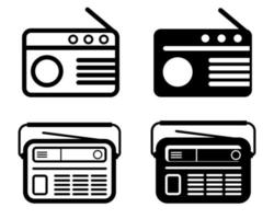 radio icon set, oude retro ontvanger golven, tuner teken geïsoleerd op een witte achtergrond. trendy platte stijl voor grafisch ontwerp, logo, website, sociale media, ui, mobiele app. vectorillustratie. vector