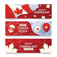 Canada dag banner set vector