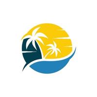 palm strand logo pictogram ontwerp sjabloon vector