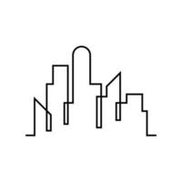 gebouw logo pictogram ontwerp lijntekeningen vector