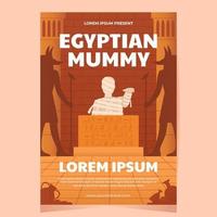 Egyptische mummie poster sjabloon vector