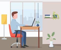 persoon die freelance platte illustratie doet vector