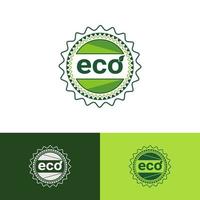 eco blad label. logo's van groen blad ecologie natuur pictogram vector