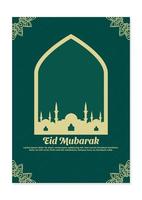 moslim festival eid mubarak flyer vector